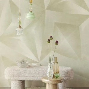 Casamance|Mural pared estilo Art Déco con garzas y arcos geométricos|Murales de Pared