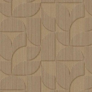 Eijffinger|Retro ethnic geometric wallpaper with wood grain in dark brown|Wood Imitation