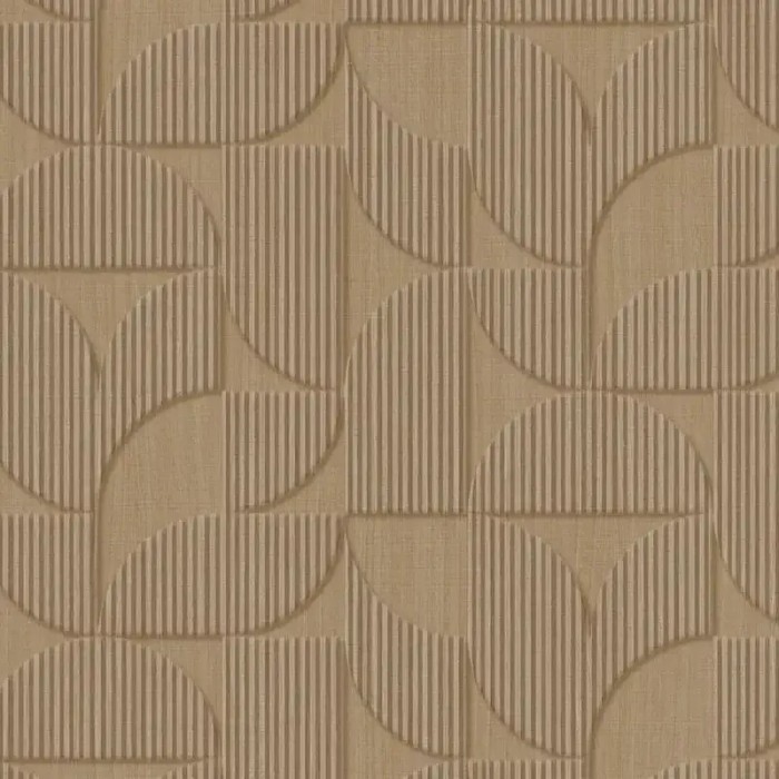 Eijffinger|Papel pintado geométrico vetas madera marrón retro étnico|Étnico