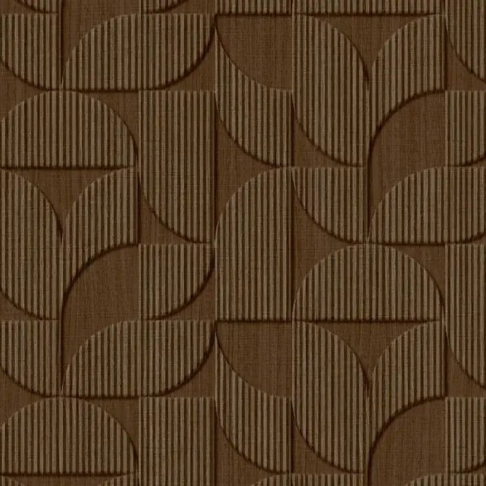 Eijffinger|Papel pintado geométrico vetas madera marrón caoba retro étnico|Étnico