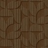 Eijffinger|Retro ethnic geometric wallpaper with wood grain in mahogany brown|Ethnic