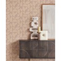 Eijffinger|Papier peint géométrique scandinave formes arrondies lilas beige rétro|Scandinave