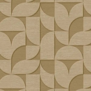 Eijffinger|Retro-moderne geometrische Tapete runde Formen terrakotta rosa|Geometrisch
