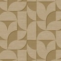 Eijffinger|Scandinavian geometric wallpaper with rounded shapes in mustard green|Wallpaper