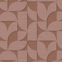 Eijffinger|Retro-moderne geometrische Tapete runde Formen terrakotta rosa|Geometrisch