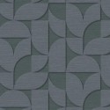 Eijffinger|Retro-moderne geometrische Tapete runde Formen blau|Geometrisch