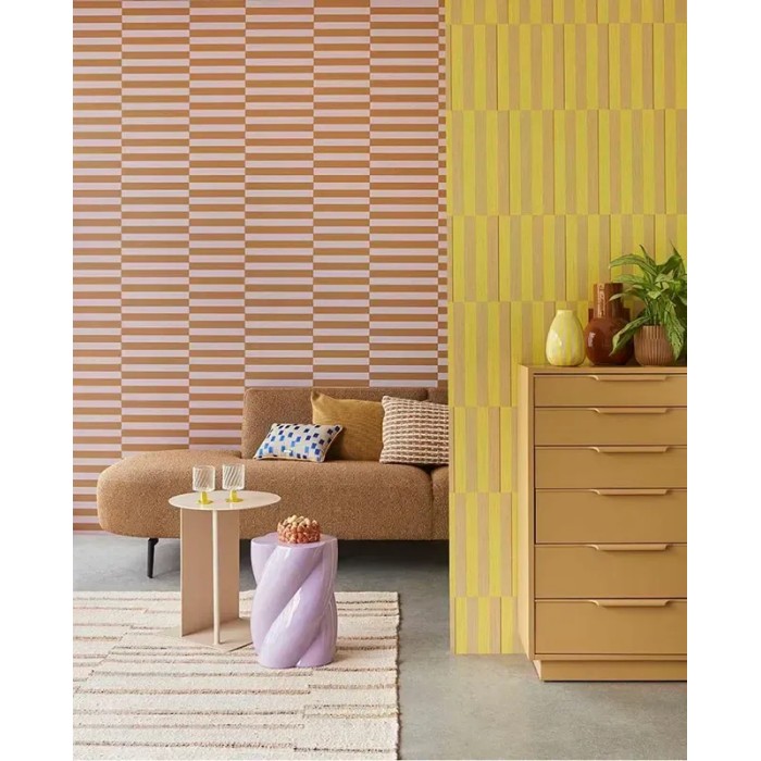 Eijffinger|Papel pintado retro moderno rayas amarillo|Rayas