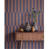 Eijffinger|Papier peint rétro moderne rayures bleu et marron|Rayures
