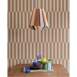 Eijffinger|Papier peint rétro moderne rayures lilas et marron|Rayures 2