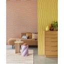 Eijffinger|Retro-modern lilac and brown striped wallpaper|Stripes