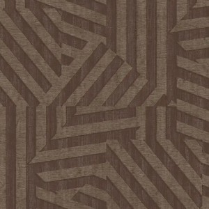 Casadeco|Braune Ethno-Patchwork-Tapete im zeitgenössischen Stil|Ethnisch