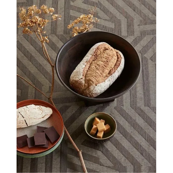 Papel pintado marquetería geométrica marrón oscuro étnico - Eijffinger Revive 333631