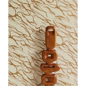Casamance|Florale Tapete Blätter beige Stroheffekt strukturiert|Ethnisch 2