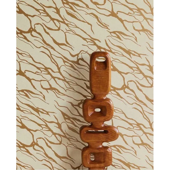 Eijffinger|Papel pintado gráfico abstracto crema dorado vintage étnico|Étnico