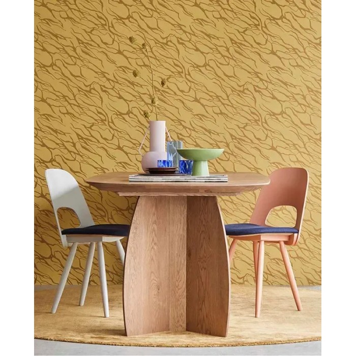 Eijffinger|Ethnic wallpaper with abstract graphic in ochre yellow|Ethnic
