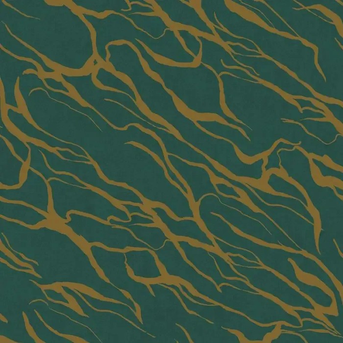 Eijffinger|Papel pintado gráfico abstracto verde dorado retro vintage|Papel Pintado