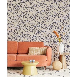 Khroma|Turquoise and silver floral abstract Wallpaper with shimmer|Wallpaper 2