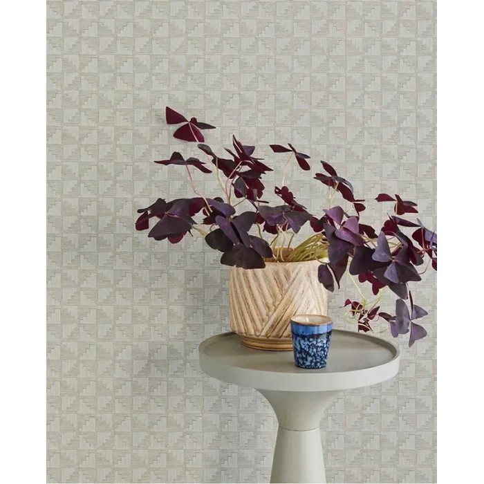 Eijffinger|Scandinavian wallpaper with textile pattern in pastel green|Fabric Imitation