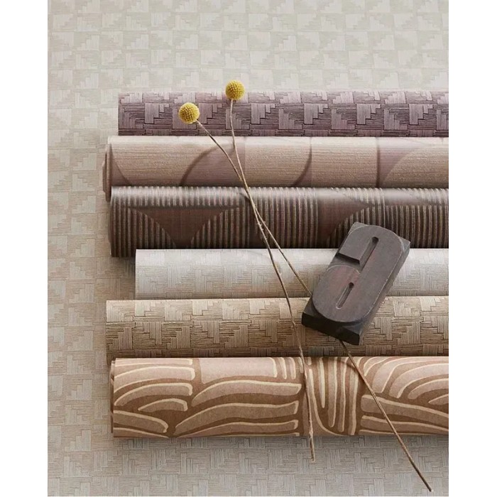 Papel pintado patrón textil años violeta lila retro chic - Eijffinger Revive 333655