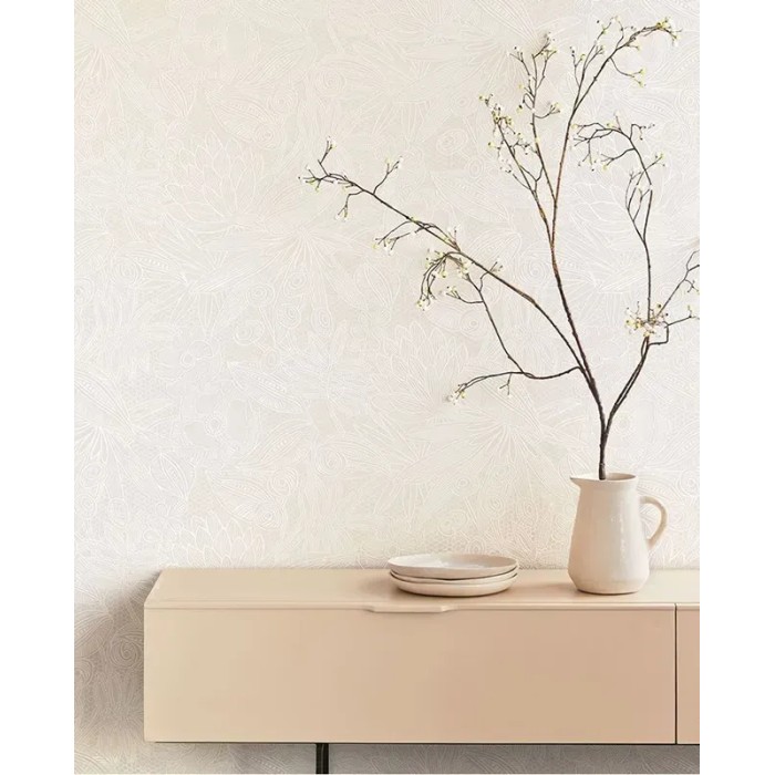 Eijffinger|Papier peint romantique dentelle florale blanche|Haut Gamme