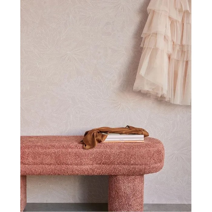 Eijffinger|Romantic pastel pink floral lace wallpaper|High-End