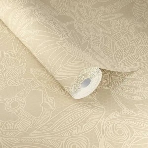 Pip Studio|Romantic wallpaper with flowers and birds in sage green|Romantic