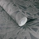 Eijffinger|Romantic black floral lace wallpaper|High-End
