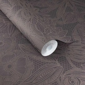 Caselio|Powder pink jute wallpaper|Wallpaper