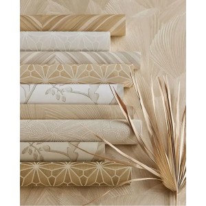 Casamance|Unifarbene Tapete beige Textileffekt matt|Tapeten 2