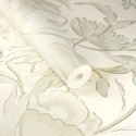 Eijffinger|Papel pintado siluetas de flores blanco dorado romántico|Alta Gama