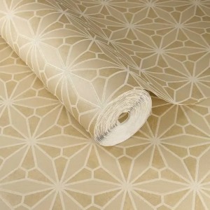 Eijffinger|Papier peint moderne feuilles minimalistes beige métallisé|Haut Gamme