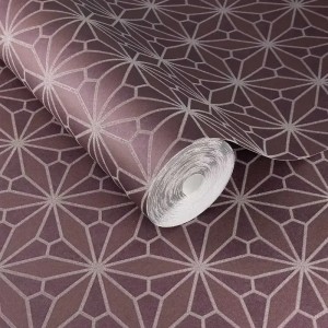 Eijffinger|Geometrische Tapete mit orientalischem Glasfenster Muster in Rot|Hochwertige