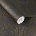 Eijffinger|Modern metallic brown-copper minimalist leaf wallpaper|Wallpaper