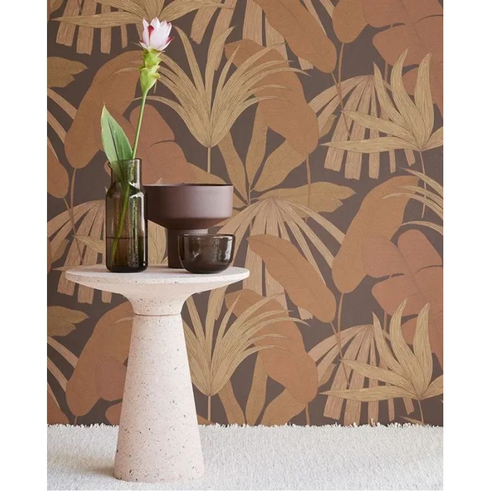 Eijffinger|Papier peint urban jungle palmiers tropicaux marron|Papier Peint