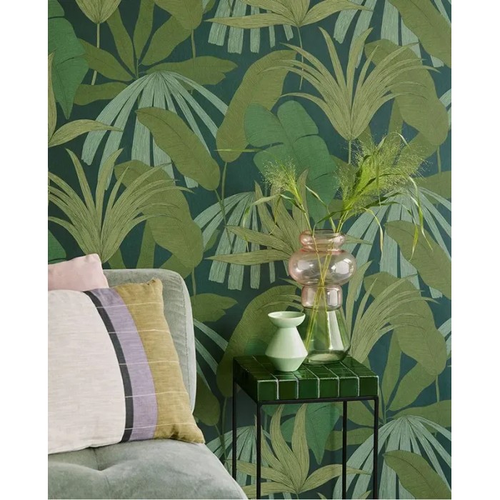 Eijffinger|Urban jungle wallpaper with tropical palms in lilac purple|Wallpaper