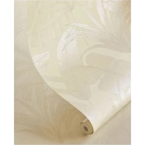 Papeldecor|Gold and Gray Metalized Palm Leaves Wallpaper|Floral 2