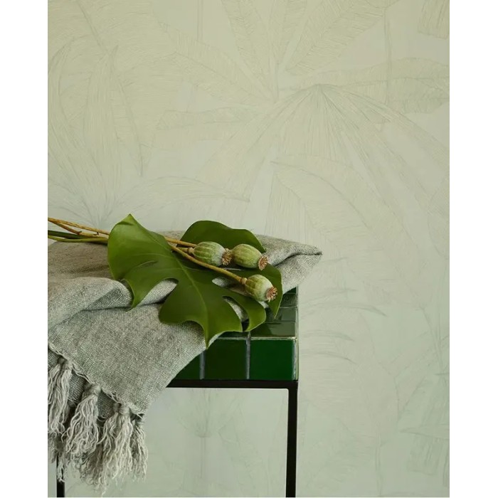Eijffinger|Scandinavian wallpaper with tropical plants in green|High-End