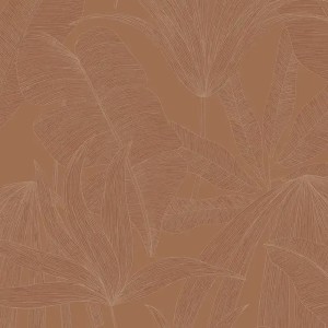 Eijffinger|Papel pintado siluetas de flores marrón cobre romántico|Alta Gama