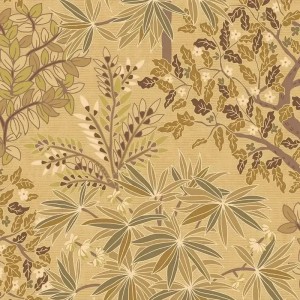 Eijffinger|Scandinavian boho wallpaper with enchanted trees in mustard green|Scandinavian