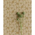 Eijffinger|Retro modern geometric wallpaper with rounded shapes in terracotta pink|Geometric