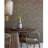 Eijffinger|Moderne Tapete mit minimalistischen Blättern in Olivgrün und Gold|Hochwertige