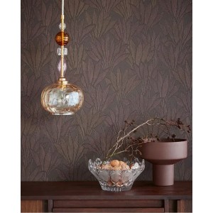 Casamance|Papier peint patchwork feuilles modernes taupe et doré|Haut Gamme 2