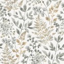 Papel pintado floral atemporal otoñal en gris y beige - Borastapeter Borosan Hem 38726