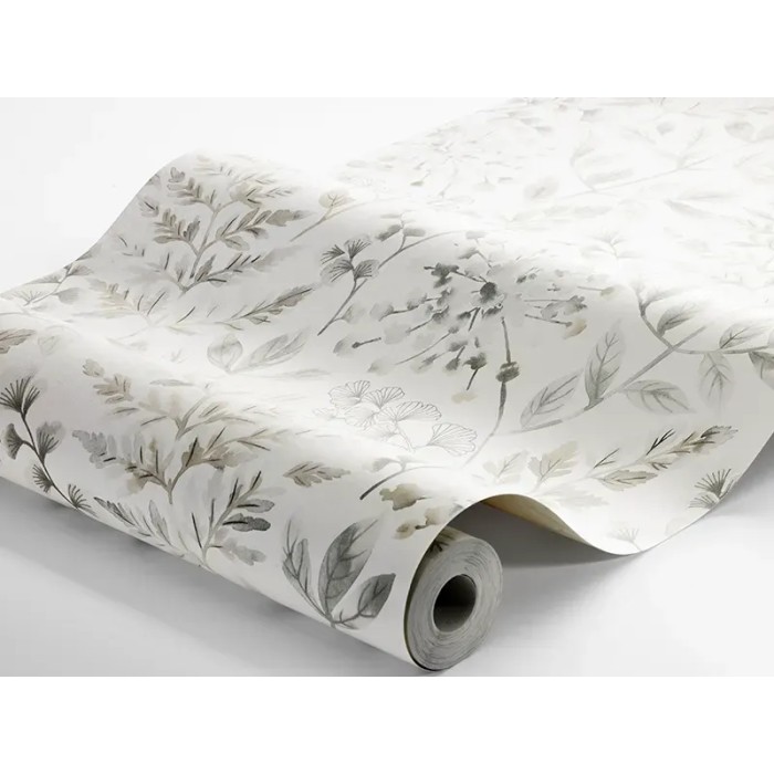 Borastapeter|Tapete zeitlos herbstlich floral grau weiß Stil|Skandinavisch