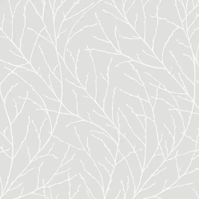 Borastapeter|Papel pintado floral escandinavo ramas estilizadas en gris y blanco|Escandinavo