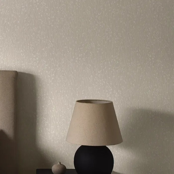 Borastapeter|Papel pintado escandinavo flores silvestres de prado en beige y blanco|Papel Pintado