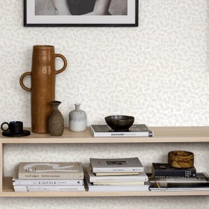 Borastapeter|Wallpaper Scandinavian style floral stylized branches in beige and white|Scandinavian 2