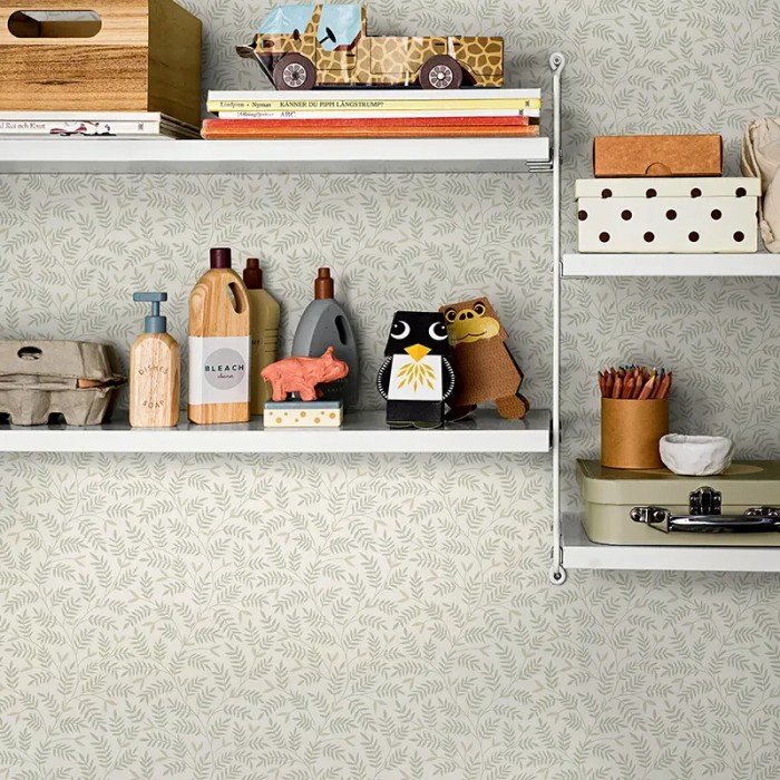 Papel pintado escandinavo hojas pequeñas verde y blanco - Borastapeter Borosan Hem 38733