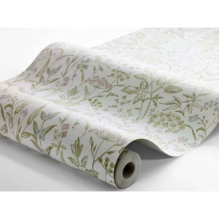 Papel pintado flores del prado verde vintage - Borastapeter Borosan Hem 38734