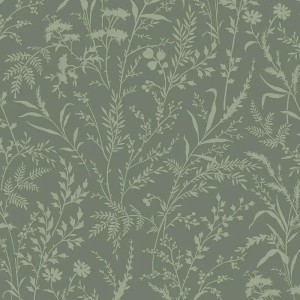 Casadeco|Papier peint pour salon ou chambre vert taïga, effet textile|Vert